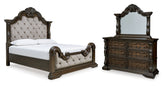 J&M Furniture - Ashley Furniture - Maylee Queen Upholstered Bed, Dresser and Mirror - Queen Upholstered Bed, Dresser and Mirror - B947B3