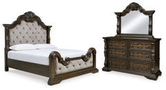 J&M Furniture - Ashley Furniture - Maylee California King Upholstered Bed, Dresser and Mirror - California King Upholstered Bed, Dresser and Mirror - B947B7
