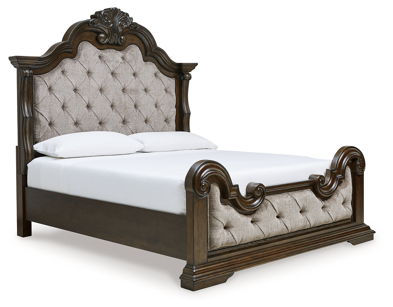 J&M Furniture - Ashley Furniture - Maylee King Upholstered Bed - King Upholstered Bed / Dark Brown - B947B4