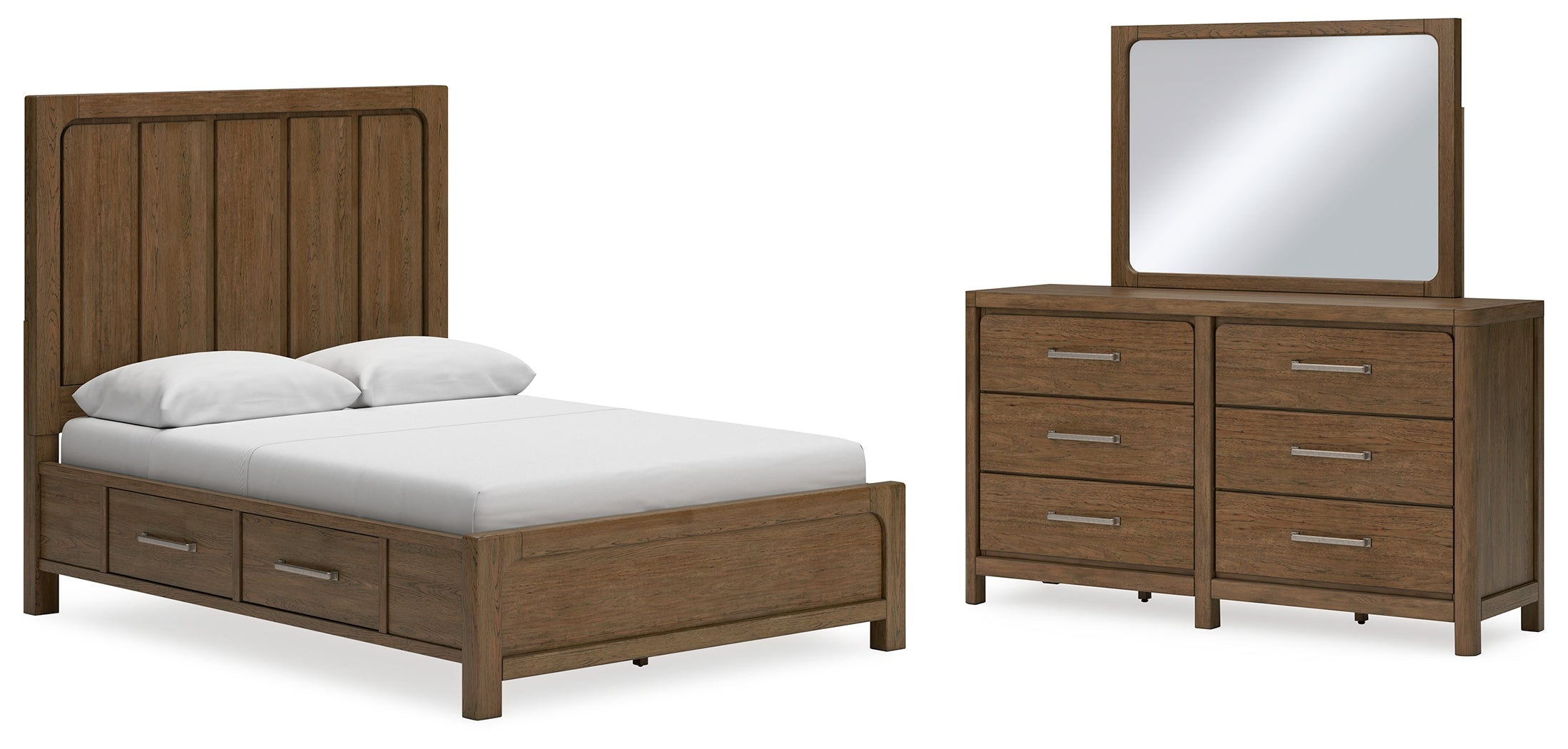J&M Furniture - Ashley Furniture - Cabalynn Queen Panel Bed with Storage, Dresser and Mirror - Queen Panel Bed with Storage, Dresser and Mirror - B974B5