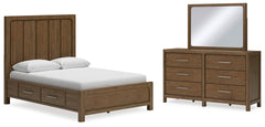 J&M Furniture - Ashley Furniture - Cabalynn Queen Panel Bed with Storage, Dresser and Mirror - Queen Panel Bed with Storage, Dresser and Mirror - B974B5