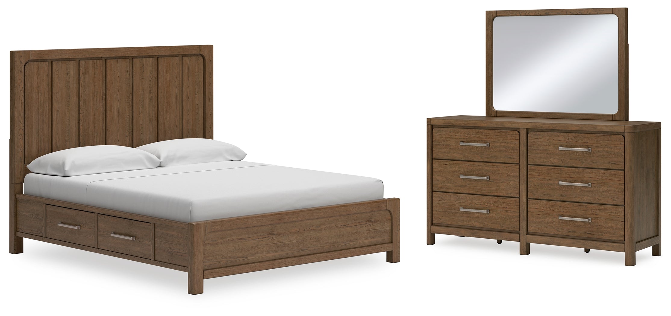 J&M Furniture - Ashley Furniture - Cabalynn California King Panel Bed with Storage, Dresser and Mirror - California King Panel Bed with Storage, Dresser and Mirror - B974B13