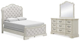 J&M Furniture - Ashley Furniture - Arlendyne Queen Upholstered Bed, Dresser and Mirror - Queen Upholstered Bed, Dresser and Mirror - B980B3