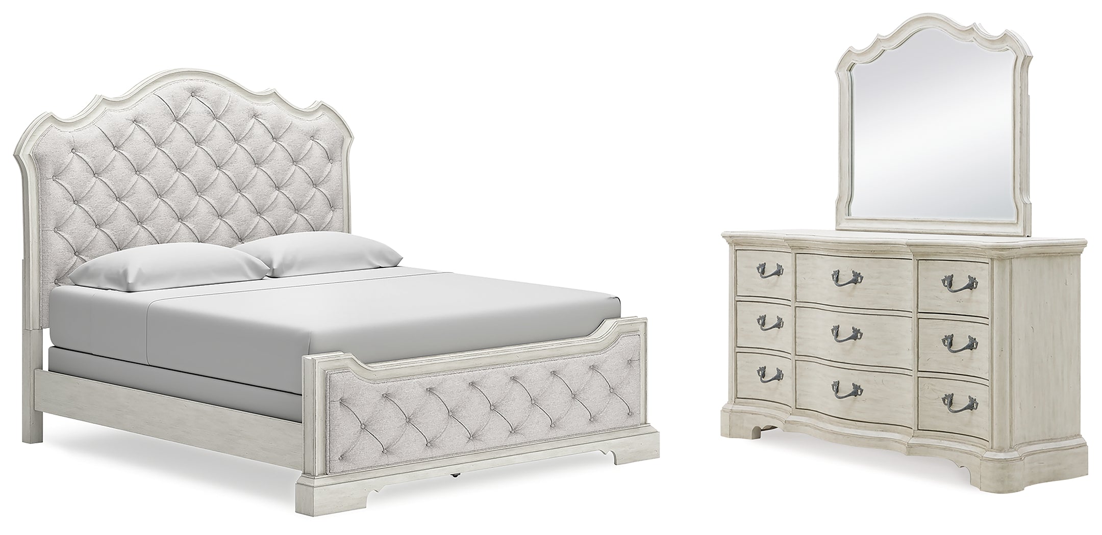 J&M Furniture - Ashley Furniture - Arlendyne King Upholstered Bed, Dresser and Mirror - King Upholstered Bed, Dresser and Mirror - B980B9