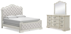 J&M Furniture - Ashley Furniture - Arlendyne King Upholstered Bed, Dresser and Mirror - King Upholstered Bed, Dresser and Mirror - B980B9