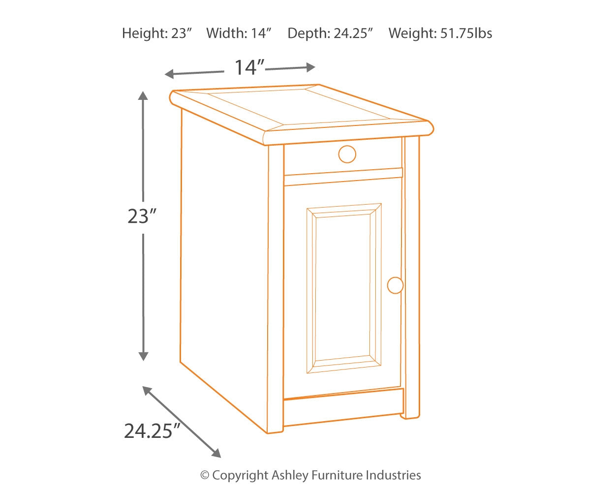 Bolanburg Chairside End Table with USB Ports & Outlets Ashley Furniture