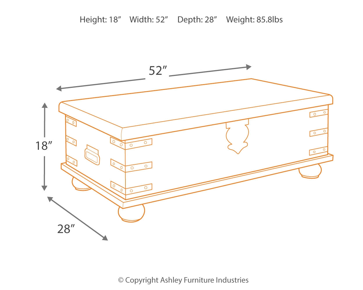 Carynhurst Coffee Table with Lift Top Ashley Furniture