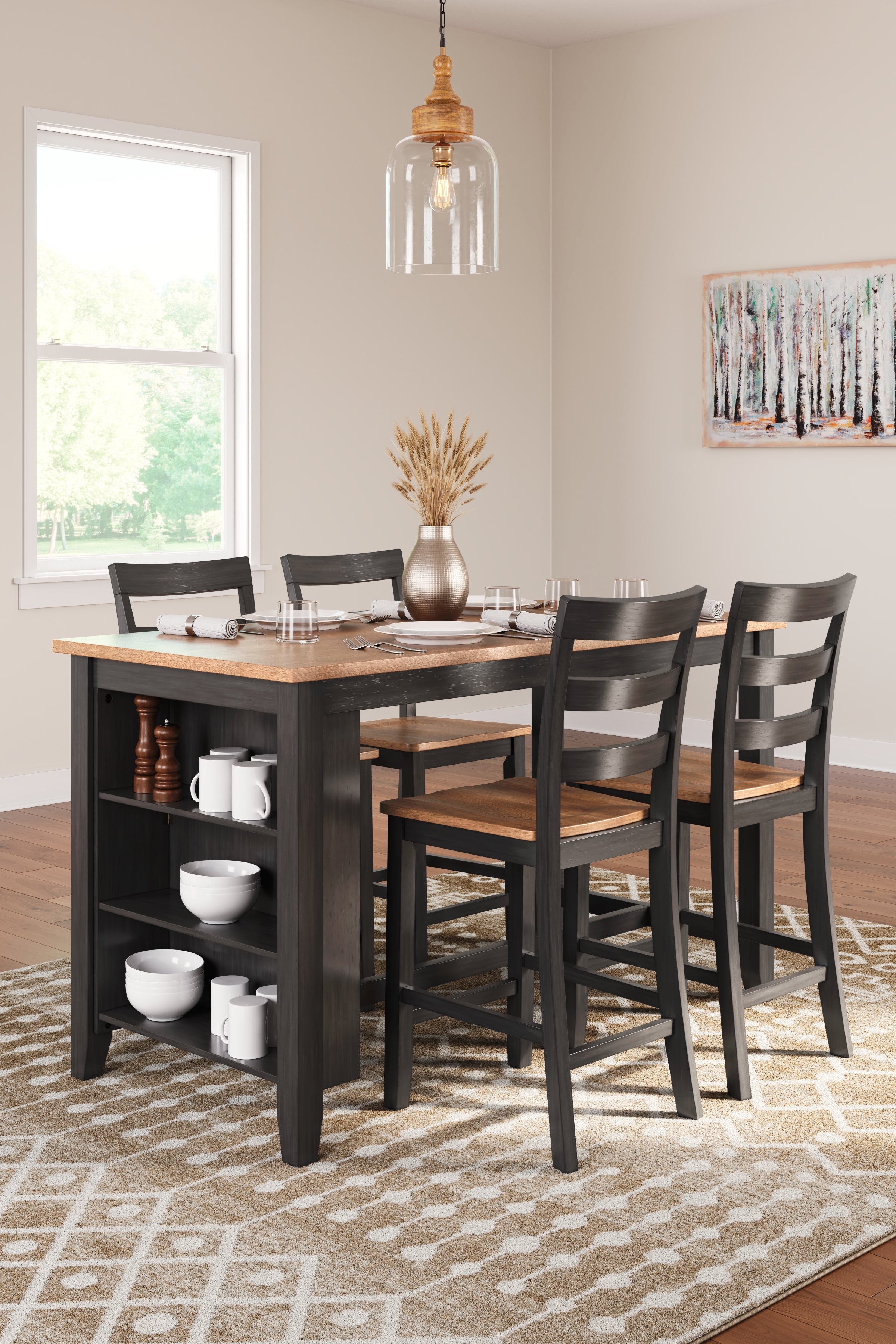 J&M Furniture - Ashley Furniture - Gesthaven Counter Height Dining Table and 4 Barstools - Counter Height Dining Table and 4 Barstools - D396D2