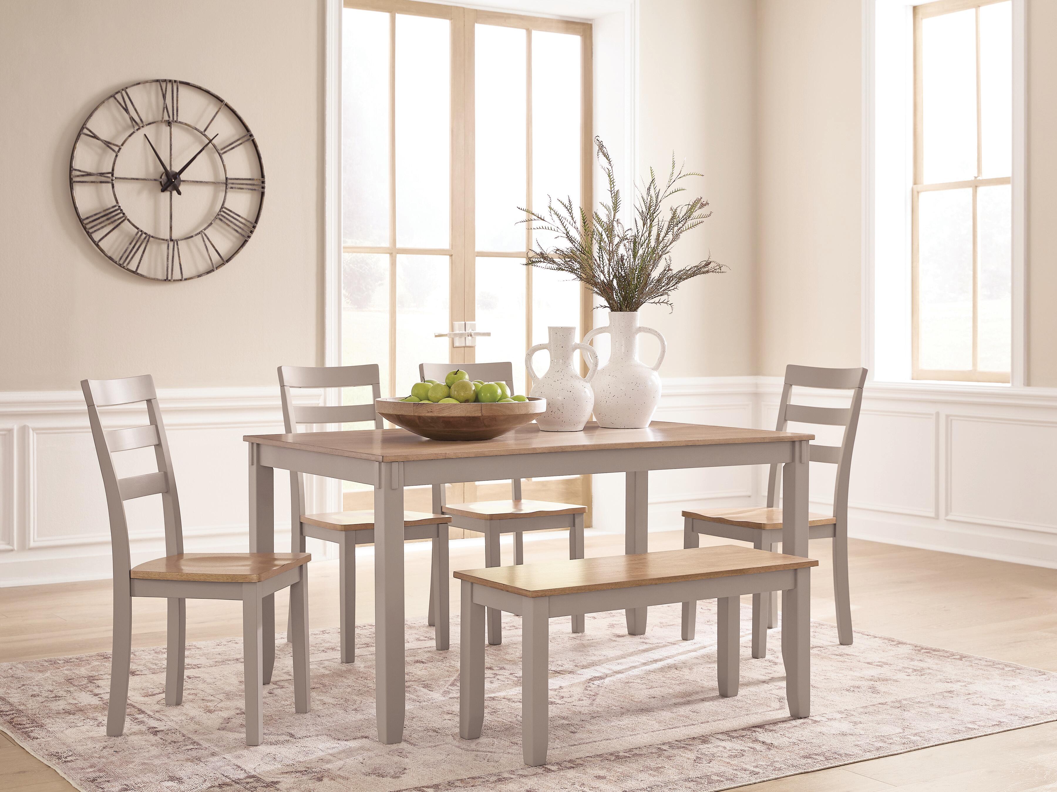 J&M Furniture - Ashley Furniture - Harperfeld Dining Table and 4 Chairs and Bench (Set of 6) - Dining Room Table Set (6/CN) - PCD403-325