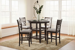 J&M Furniture - Ashley Furniture - Langwest Counter Height Dining Table and 4 Barstools (Set of 5) - DRM Counter Table Set (5/CN) - D422-223