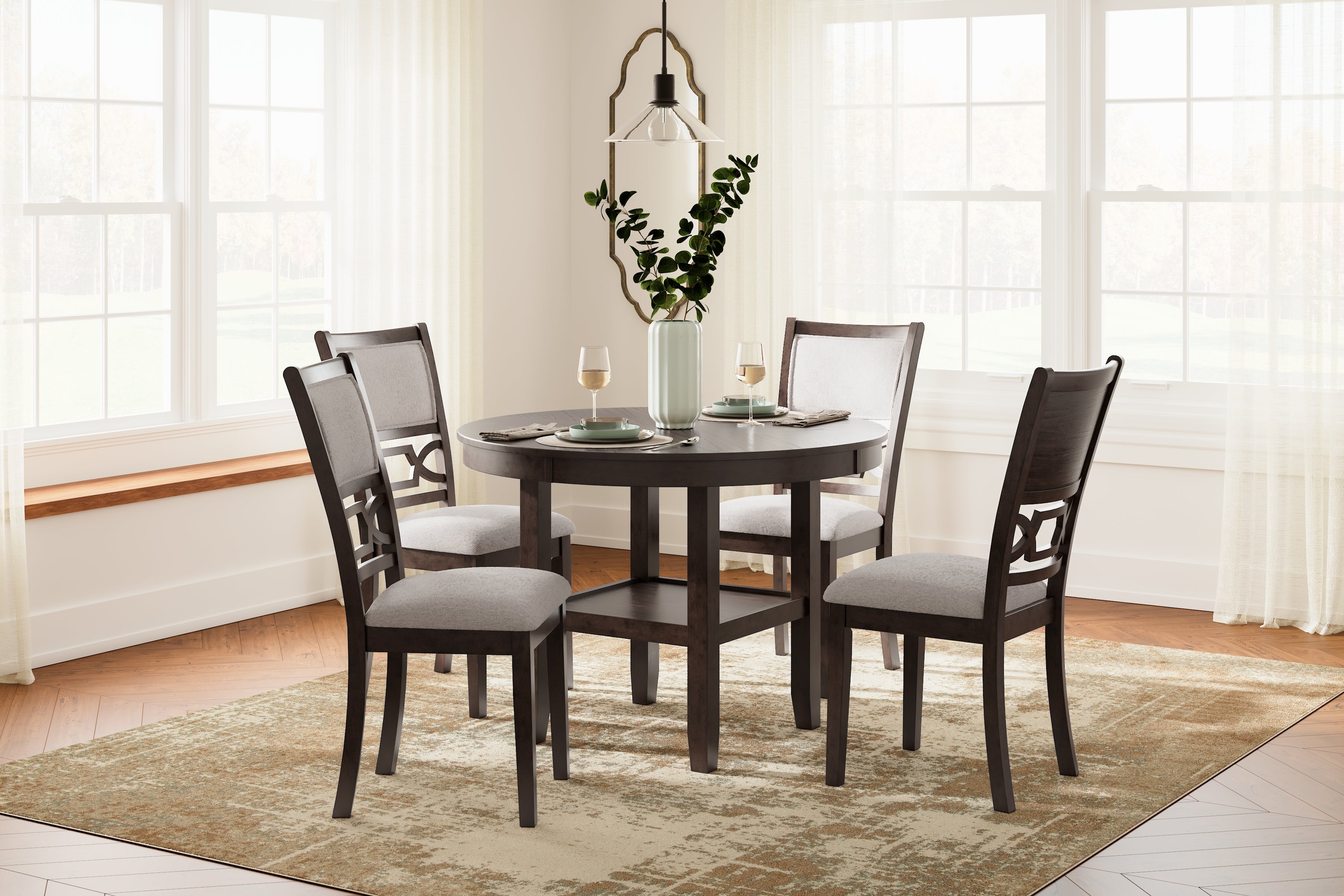 J&M Furniture - Ashley Furniture - Langwest Dining Table and 4 Chairs (Set of 5) - Dining Room Table Set (5/CN) - D422-225