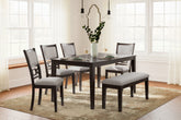 J&M Furniture - Ashley Furniture - Langwest Dining Table and 4 Chairs and Bench (Set of 6) - Dining Room Table Set (6/CN) - D422-325