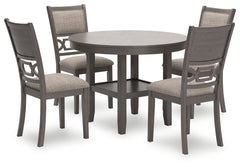 J&M Furniture - Ashley Furniture - Wrenning Dining Table and 4 Chairs (Set of 5) - Dining Room Table Set (5/CN) / Gray - D425-225