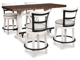 J&M Furniture - Ashley Furniture - Valebeck Counter Height Dining Table and 4 Barstools - Counter Height Dining Table and 4 Barstools - D546D4