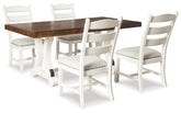 J&M Furniture - Ashley Furniture - Valebeck Dining Table and 4 Chairs - Dining Table and 4 Chairs - D546D2