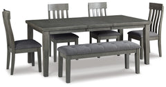 J&M Furniture - Ashley Furniture - Hallanden Dining Table, 4 Chairs, and Bench - Dining Table, 4 Chairs, and Bench - D589D2