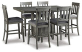 J&M Furniture - Ashley Furniture - Hallanden Counter Height Dining Table and 6 Barstools - Counter Height Dining Table and 6 Barstools - D589D4