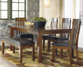 J&M Furniture - Ashley Furniture - Ralene Dining Table and 4 Chairs and Bench - Dining Table and 4 Chairs and Bench - D594D2