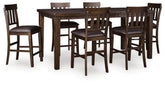 J&M Furniture - Ashley Furniture - Haddigan Counter Height Dining Table and 6 Barstools - Counter Height Dining Table and 6 Barstools - D596D11