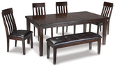 J&M Furniture - Ashley Furniture - Haddigan Dining Table with 4 Chairs and Bench - Dining Table with 4 Chairs and Bench - D596D2