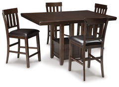 J&M Furniture - Ashley Furniture - Haddigan Counter Height Dining Table with 4 Barstools - Counter Height Dining Table with 4 Barstools / Dark Brown - D596D5