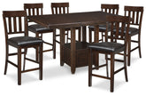J&M Furniture - Ashley Furniture - Haddigan Counter Height Dining Table and 6 Barstools - Counter Height Dining Table and 6 Barstools - D596D7