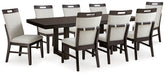 J&M Furniture - Ashley Furniture - Neymorton Dining Table and 8 Chairs - Dining Table and 8 Chairs - D618D3