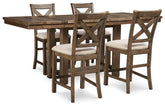 J&M Furniture - Ashley Furniture - Moriville Counter Height Dining Table and 4 Barstools - Counter Height Dining Table and 4 Barstools - D631D1