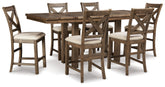 J&M Furniture - Ashley Furniture - Moriville Counter Height Dining Table and 6 Barstools - Counter Height Dining Table and 6 Barstools - D631D10