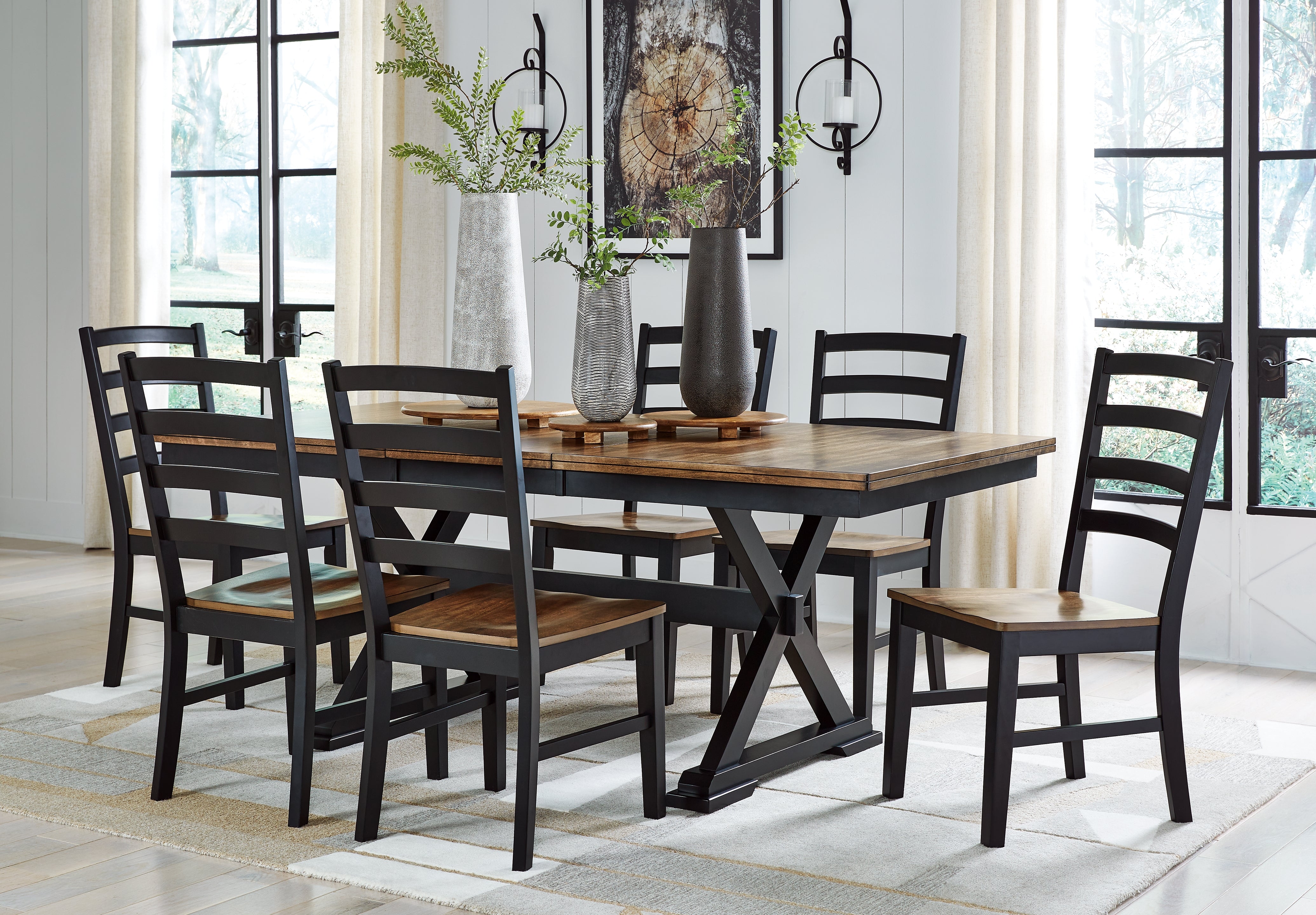 J&M Furniture - Ashley Furniture - Wildenauer Extension Dining Table and 6 Chairs - Extension Dining Table and 6 Chairs - D634D4