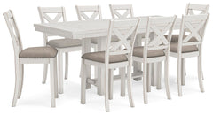 J&M Furniture - Ashley Furniture - Robbinsdale Counter Height Table and 8 Barstools - Counter Height Table and 8 Barstools - D642D9