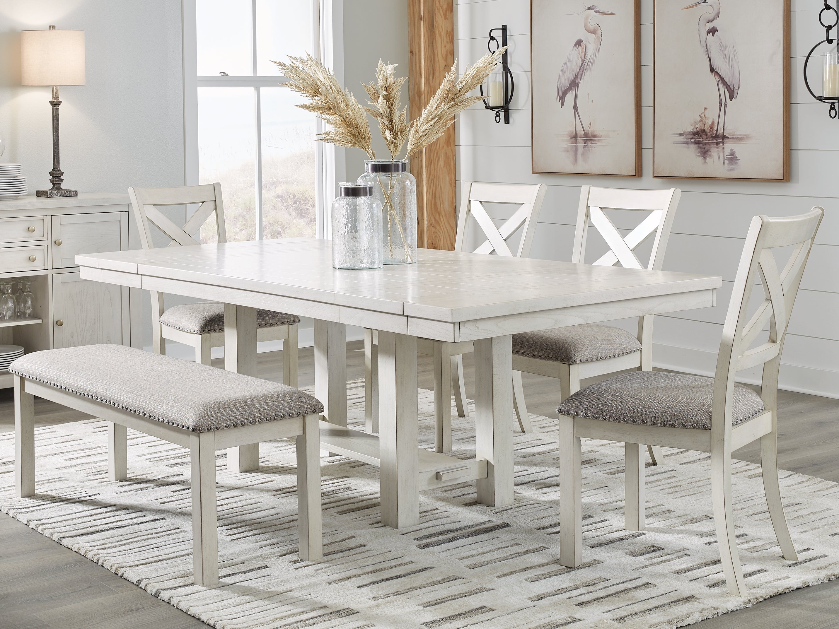 J&M Furniture - Ashley Furniture - Robbinsdale Dining Table, 4 Chairs and Bench - Dining Table, 4 Chairs and Bench - D642D4