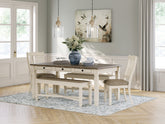 J&M Furniture - Ashley Furniture - Bolanburg Dining Table with 2 Chairs and 2 Benches - Dining Table with 2 Chairs and 2 Benches - D647D7