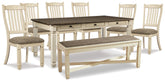 J&M Furniture - Ashley Furniture - Bolanburg Dining Table, 6 Chairs, and Bench - Dining Table, 6 Chairs, and Bench - D647D26