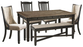 J&M Furniture - Ashley Furniture - Tyler Creek Dining Table with 4 Chairs and Bench - Dining Table with 4 Chairs and Bench - D736D6