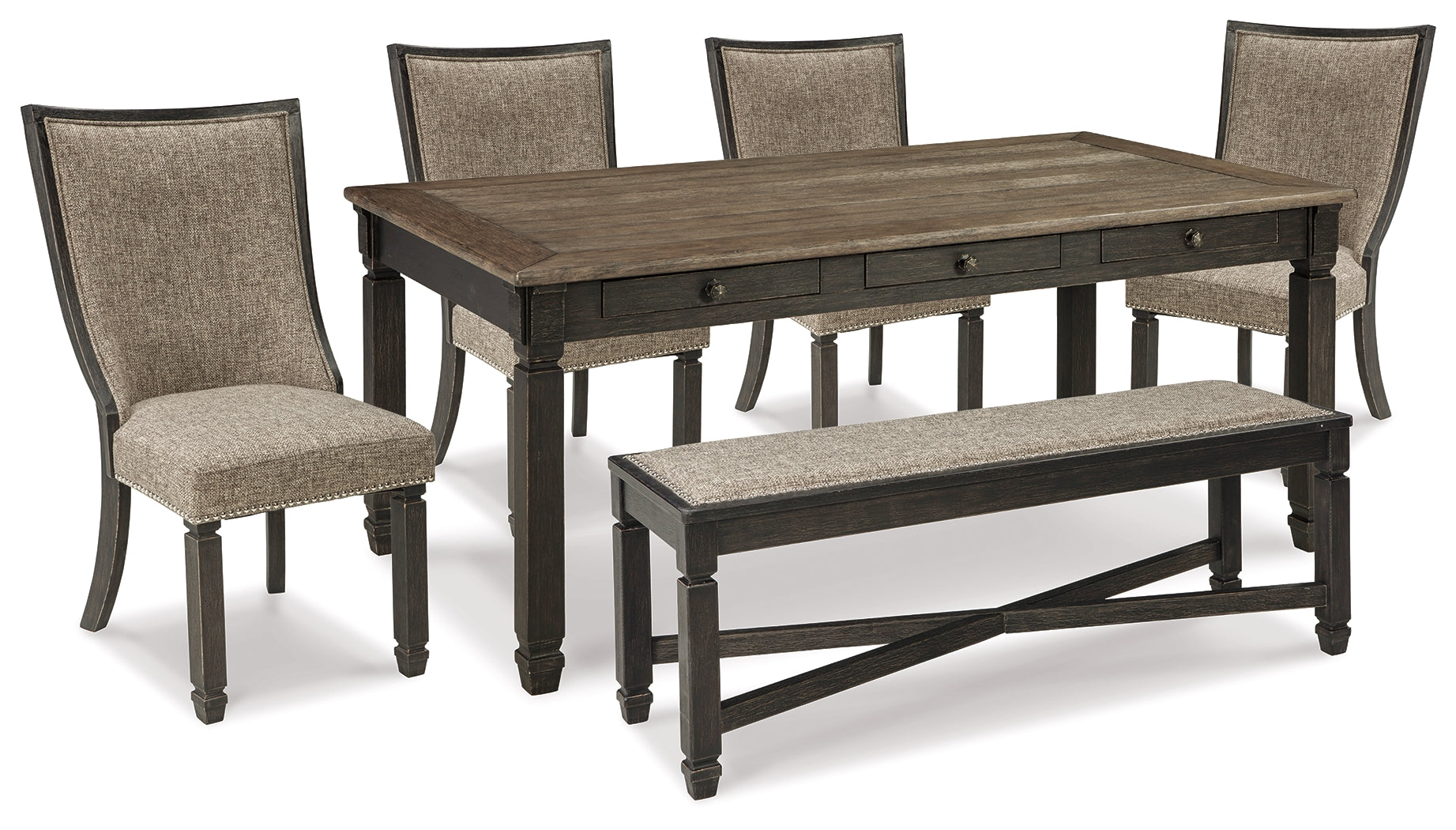 J&M Furniture - Ashley Furniture - Tyler Creek Dining Table and 4 Chairs with Bench - Dining Table and 4 Chairs with Bench - D736D11