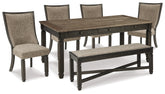 J&M Furniture - Ashley Furniture - Tyler Creek Dining Table and 4 Chairs with Bench - Dining Table and 4 Chairs with Bench - D736D11
