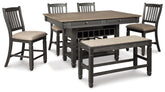 J&M Furniture - Ashley Furniture - Tyler Creek Counter Height Dining Table and 4 Barstools and Bench - Counter Height Dining Table and 4 Barstools and Bench - D736D8