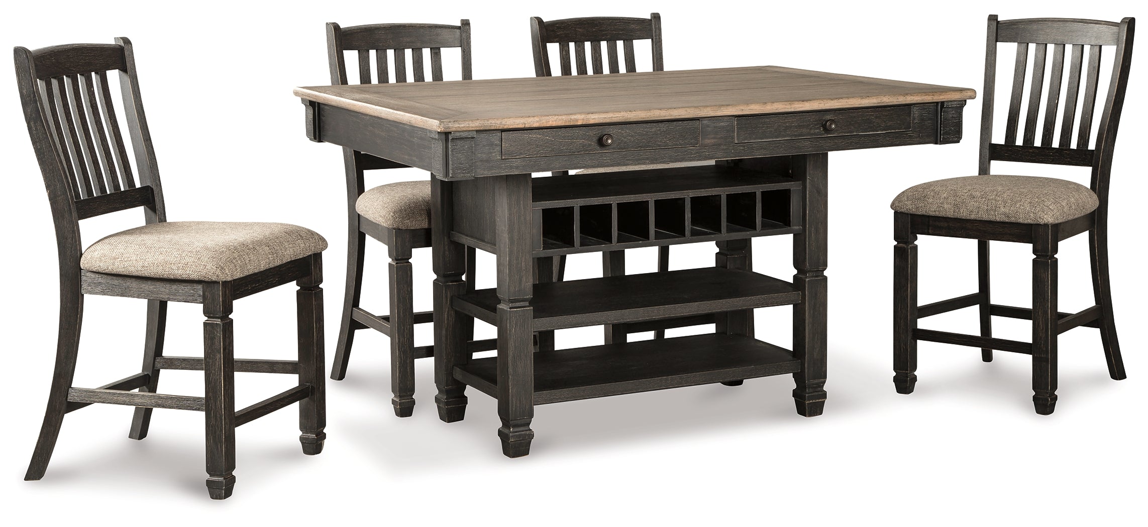 J&M Furniture - Ashley Furniture - Tyler Creek Counter Height Dining Table with 4 Barstools - Counter Height Dining Table with 4 Barstools - D736D3