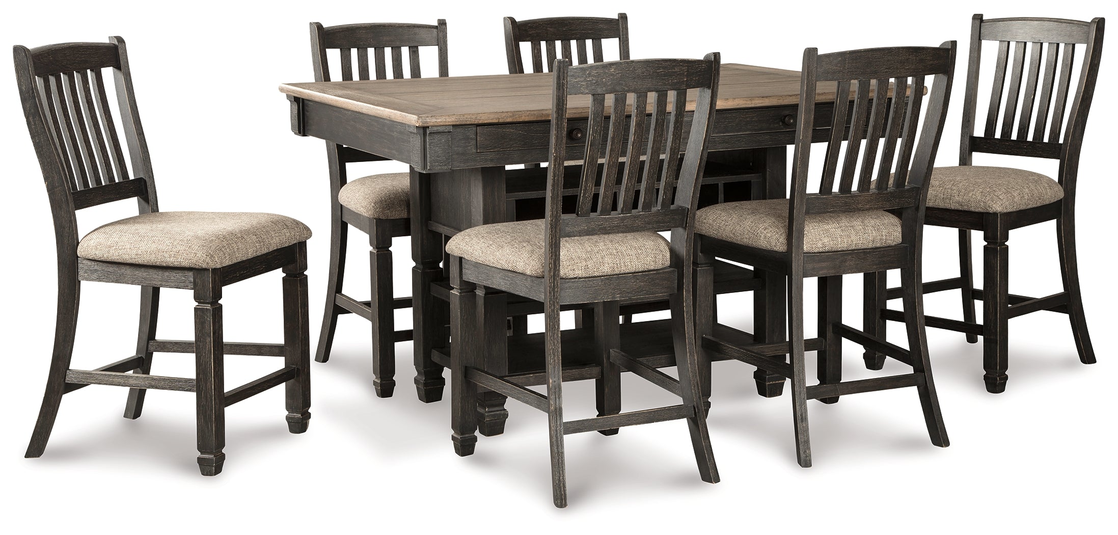 J&M Furniture - Ashley Furniture - Tyler Creek Counter Height Dining Table and 6 Barstools - Counter Height Dining Table and 6 Barstools - D736D5