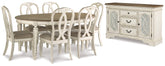 J&M Furniture - Ashley Furniture - Realyn Dining Table and 6 Chairs with Server - Dining Table and 6 Chairs with Server - D743D16
