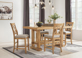 J&M Furniture - Ashley Furniture - Havonplane Counter Height Extension Dining Table and 4 Barstools - Counter Height Extension Dining Table and 4 Barstools - D773D1