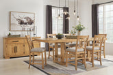 J&M Furniture - Ashley Furniture - Havonplane Counter Height Extension Dining Table and 6 Barstools - Counter Height Extension Dining Table and 6 Barstools - D773D6