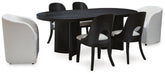 J&M Furniture - Ashley Furniture - Rowanbeck Dining Table, 2 Arm Chairs and 4 Side Chairs - Dining Table, 2 Arm Chairs and 4 Side Chairs - D821D3