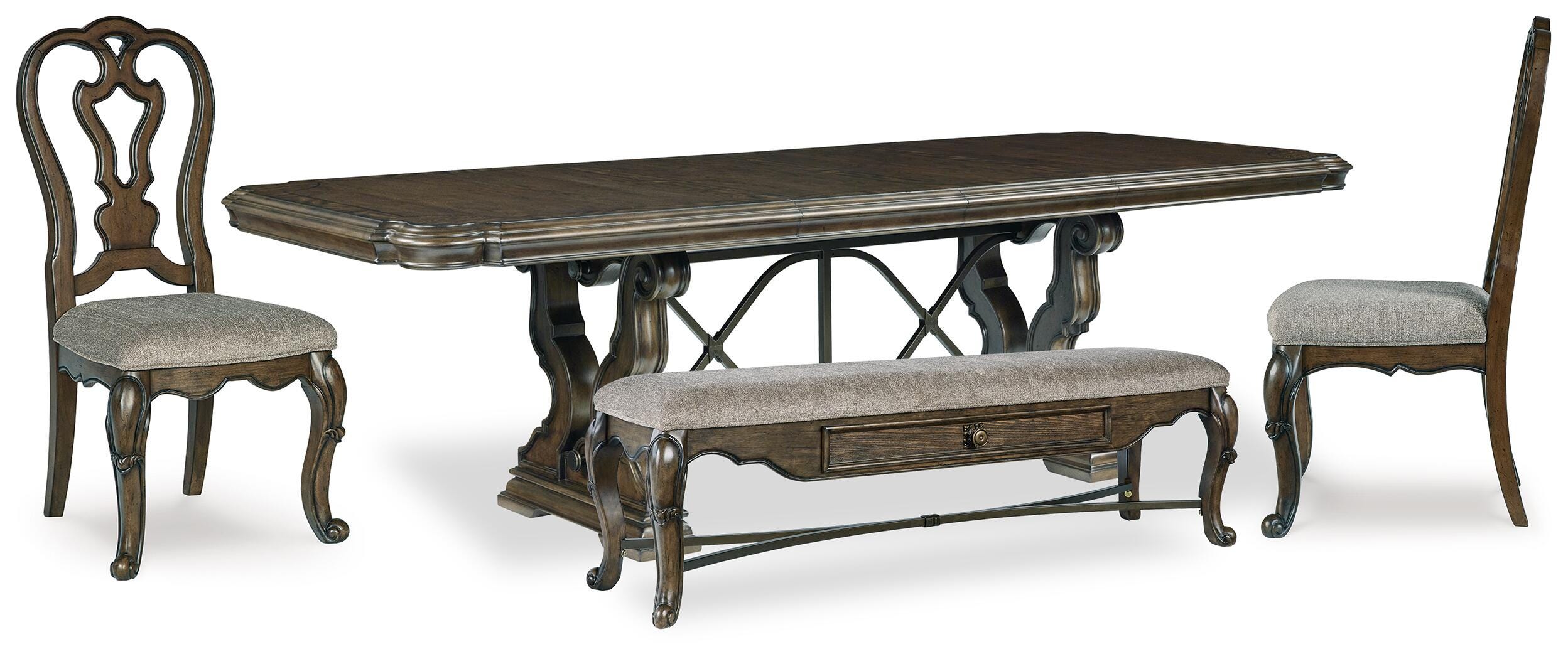 J&M Furniture - Ashley Furniture - Maylee Dining Table, 2 Chairs and Bench - Dining Table, 2 Chairs and Bench - D947D12