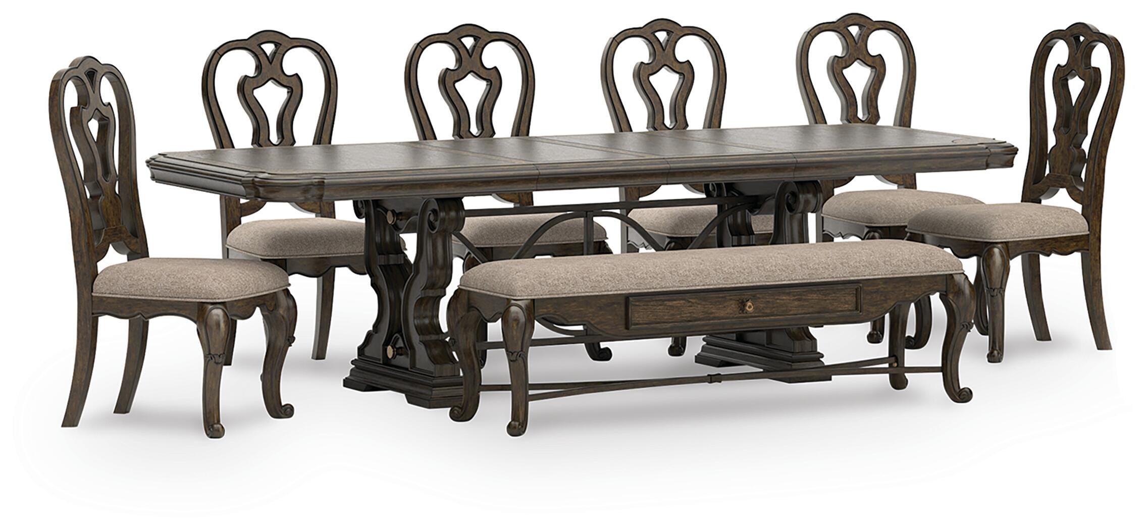 J&M Furniture - Ashley Furniture - Maylee Dining Table, 6 Chairs and Bench - Dining Table, 6 Chairs and Bench - D947D15