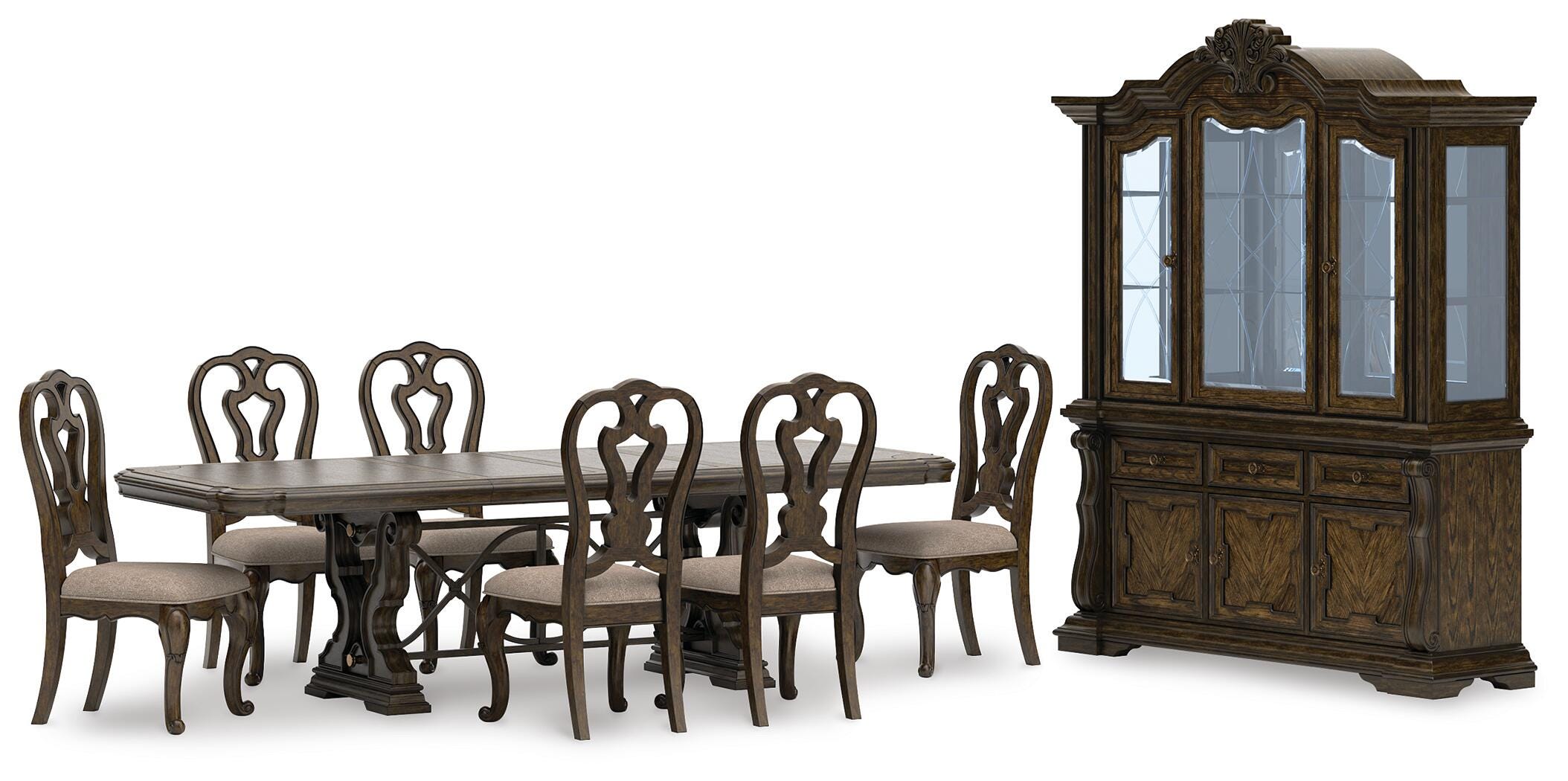 J&M Furniture - Ashley Furniture - Maylee Dining Table with 6 Chairs and Buffet and Hutch - Dining Table with 6 Chairs and Buffet and Hutch - D947D13