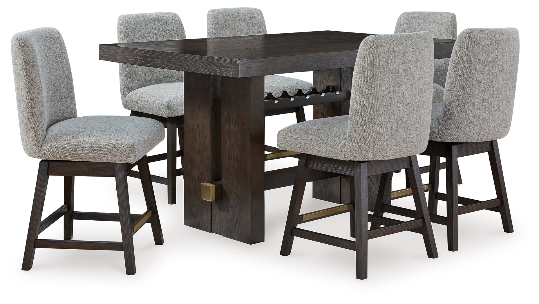 J&M Furniture - Ashley Furniture - Burkhaus Counter Height Dining Table and 6 Barstools - Counter Height Dining Table and 6 Barstools - D984D6