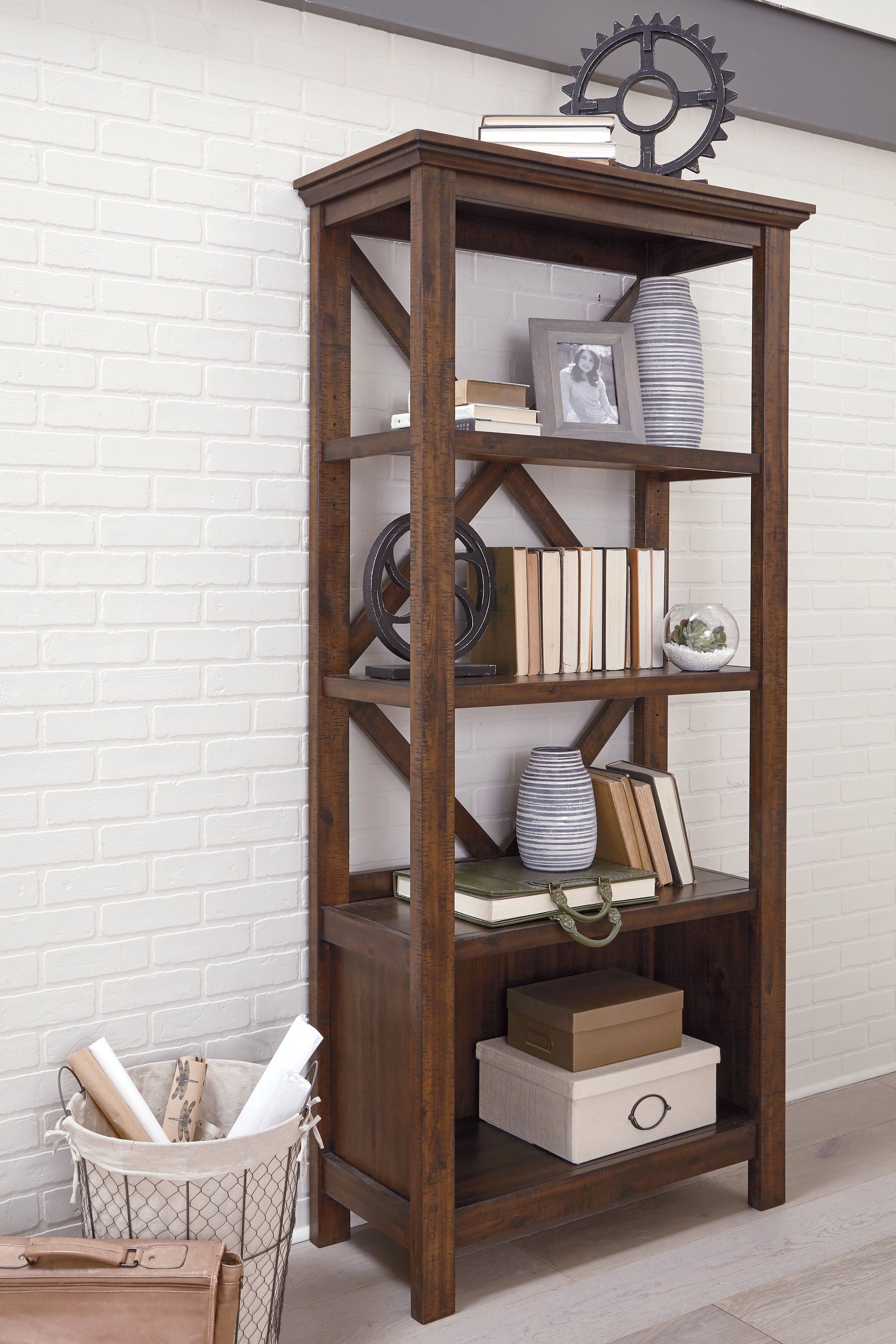 J&M Furniture - Ashley Furniture - Baldridge 75" Bookcase - Large Bookcase - H675-17