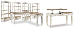 J&M Furniture - Ashley Furniture - Realyn Lift-top Desk, L-shaped Desk and 4 Bookcases - Lift-top Desk, L-shaped Desk and 4 Bookcases - H743H4